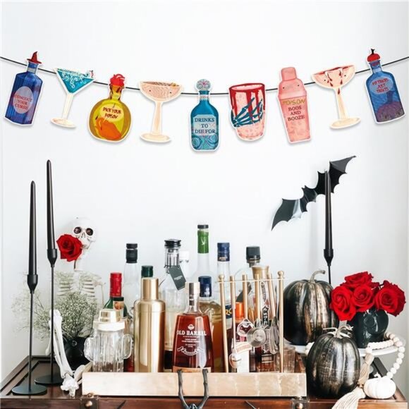 Pre-Strung Halloween Party Bar Decorations Horror Banner For Adults - Picture 4 of 5